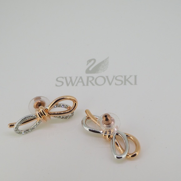 Swarovski Lifelong Bow Pierced Earrings Dress, Crystal Authentic 5447089 - Picture 2 of 6